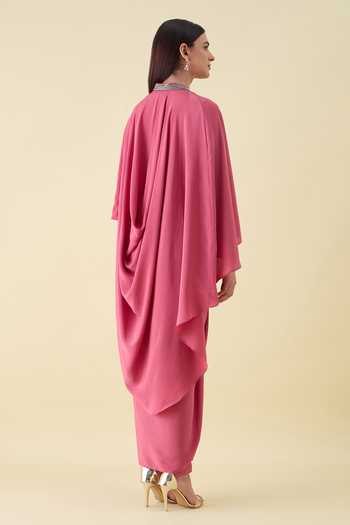 Aakaar Metallic Embellishment Silk Crepe Dress 