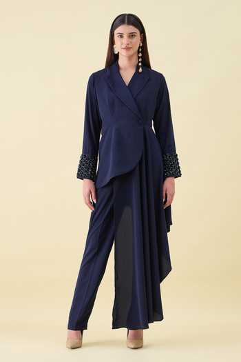 Aakaar Moss Crepe Blazer & Pant Set 
