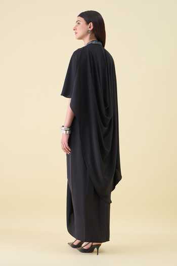 Aakaar Metallic Embellishment Silk Crepe Dress 