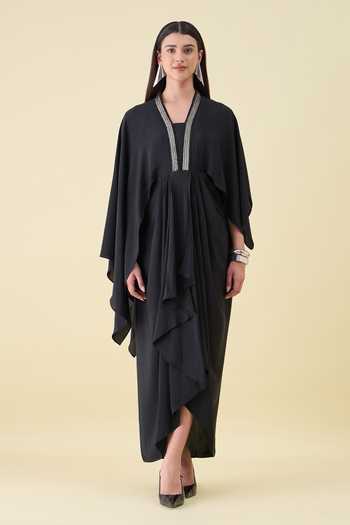 Aakaar Metallic Embellished Neck Dress 
