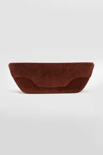 Perona Daisy Fold-Over Velvet Flap Clutch 