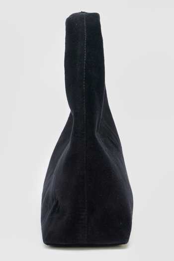 Perona_Black Kathy Velvet Shoulder Bag _Online_at_Aza_Fashions