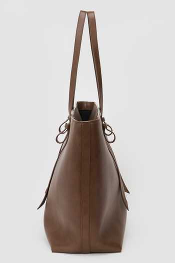 Perona_Brown Roma Trapezium Shaped Tote Bag _Online_at_Aza_Fashions