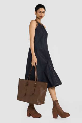 Shop_Perona_Brown Roma Trapezium Shaped Tote Bag _Online_at_Aza_Fashions