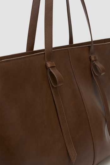 Buy_Perona_Brown Roma Trapezium Shaped Tote Bag 