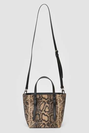 Perona_Black Hallie Reptile Print Tote Bag _Online_at_Aza_Fashions