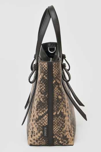 Buy_Perona_Black Hallie Reptile Print Tote Bag _Online_at_Aza_Fashions