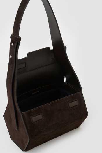 Perona_Brown Yuna Hexagonal Shoulder Bag _at_Aza_Fashions