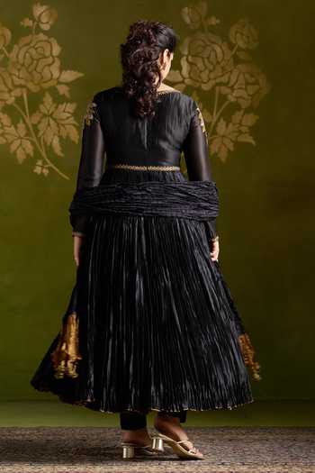Almaari By Pooja Patel Rochira Pure Silk Anarkali Set 