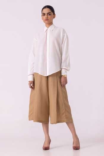Shop_The Summer House_White Cotton Collared Norris Handwoven Shirt 