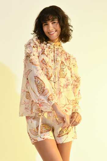 Bhanuni By Jyoti Floral Blush Print Viscose Top 