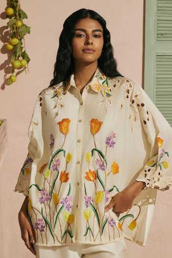 Chandrima Ivory Tulip Shirt 