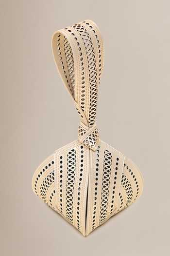 Buy_Ampm_Ivory Egret Laser Cut Bag 