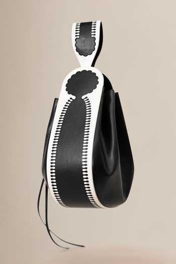 Ampm Black Celina Contrast Strap Handbag at Aza Fashions Ampm_Black Celina Contrast Strap Handbag _at_Aza_Fashions
