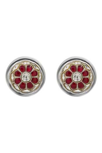 Sangeeta Boochra Classic Kundan Silver Earrings 