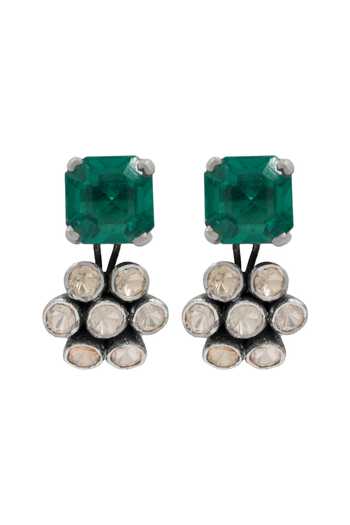 Sangeeta Boochra Handcrafted Silver Polki Earrings 