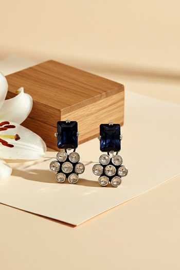 Sangeeta Boochra Handcrafted Polki Silver Statement Earrings 