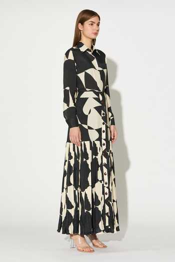 Buy_Koai_Black Silk, Cotton, Muslin Abstract Print Skirt _Online_at_Aza_Fashions