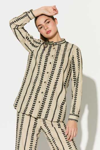 Koai Embroidered Long Sleeve Button-Down Shirt 