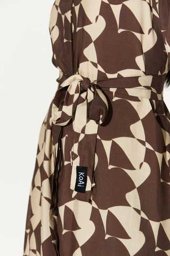 Buy_Koai_White Silk, Cotton, Muslin Collared Abstract Shirt Midi Dress 