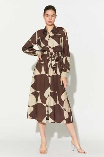 Koai Abstract Print Muslin Cotton Silk Dress 