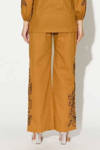 Buy_Koai_Yellow Linen Embroidered Pant 