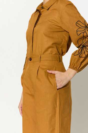 Shop_Koai_Yellow Linen Embroidered Pant 