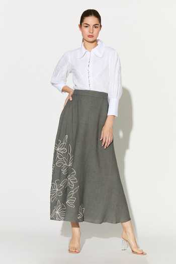 Shop_Koai_White Linen Collared Embroidered Shirt _Online_at_Aza_Fashions
