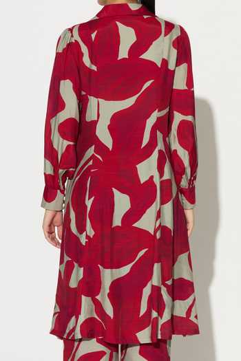 Buy_Koai_Pink Silk, Cotton, Muslin Collared Floral Print Kurta 