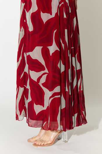 Shop_Koai_Beige Chiffon V-neck Floral Maxi Dress _Online_at_Aza_Fashions