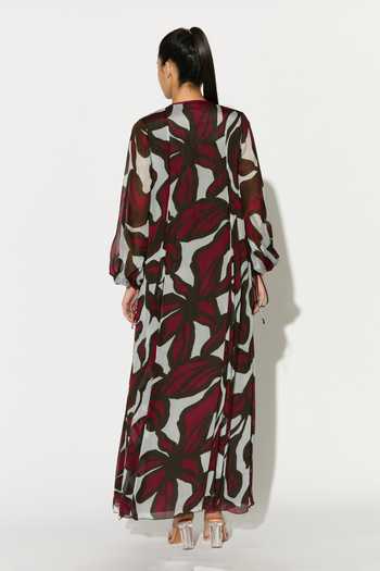 Koai Floral Print Chiffon Maxi Dress 
