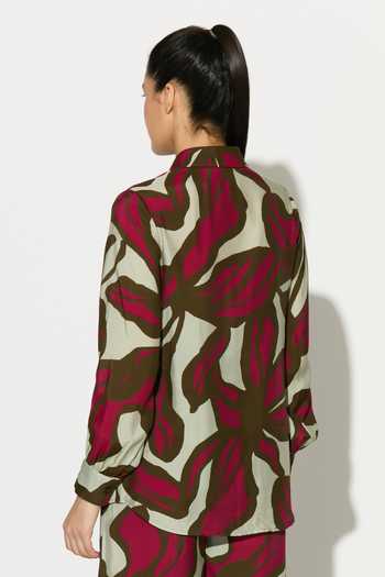 Koai_Pink Silk, Cotton, Muslin Collared Floral Print Shirt _Online_at_Aza_Fashions