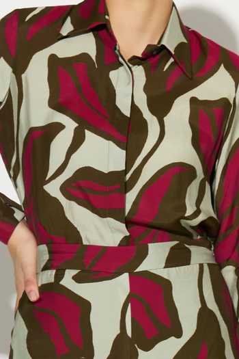 Shop_Koai_Pink Silk, Cotton, Muslin Collared Floral Print Shirt _Online_at_Aza_Fashions