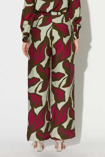 Shop_Koai_Pink Silk, Cotton, Muslin Floral Print Pant _Online_at_Aza_Fashions