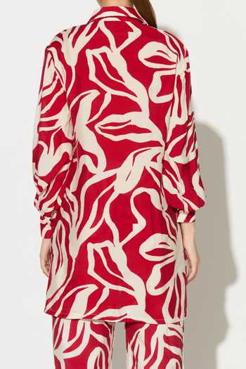 Shop_Koai_White Silk, Cotton, Muslin Collared, Button-down Neck Printed Shirt _Online_at_Aza_Fashions