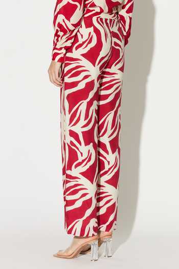 Buy_Koai_White Silk, Cotton, Muslin Abstract Print Pant _Online_at_Aza_Fashions