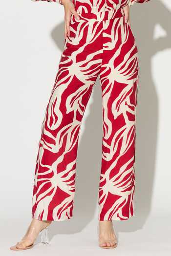 Shop_Koai_White Silk, Cotton, Muslin Abstract Print Pant _Online_at_Aza_Fashions