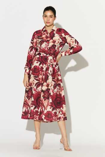 Koai Floral Print Midi Dress 