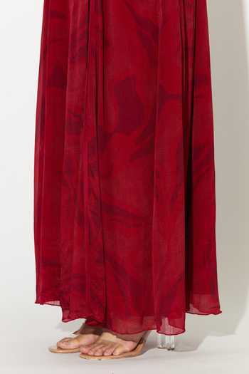Buy_Koai_Pink Chiffon Scoop Neck Floral Maxi Dress 