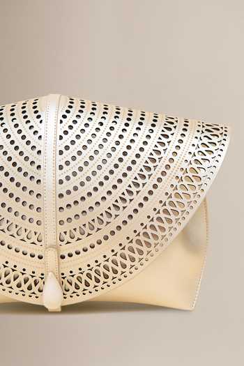 Shop_Ampm_Ivory Oriole Laser-cut Clutch _Online_at_Aza_Fashions