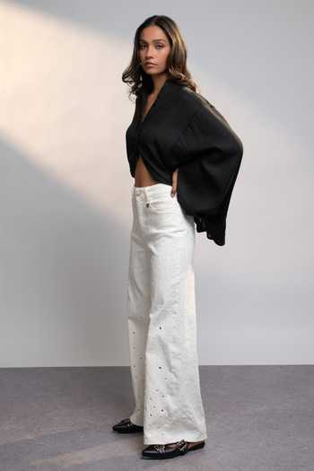 Buy_Style Junkiie_Black Linen Mandarin Collar After Dark 12-12 Shirt _Online_at_Aza_Fashions