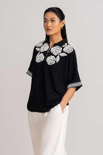 Namrata Joshipura Rose Bush Twill Georgette Top 