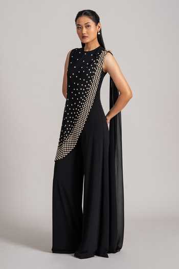 Buy_Namrata Joshipura_Black Pearl Embellished Jumpsuit _Online_at_Aza_Fashions