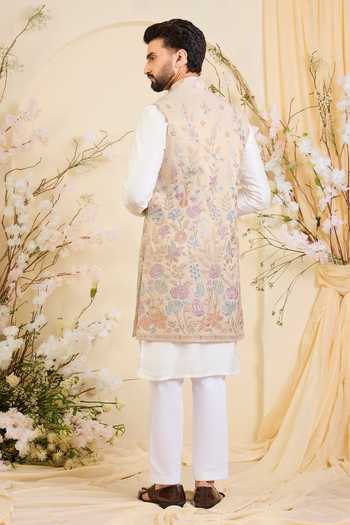 Kasbah Embroidered Tissue Nehru Jacket 