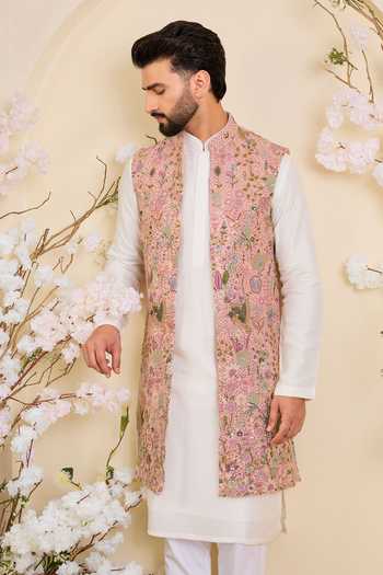 Kasbah Sequin Embroidered Georgette Nehru Jacket 