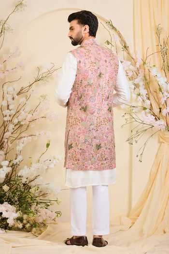 Kasbah Sequin Embroidered Georgette Nehru Jacket 