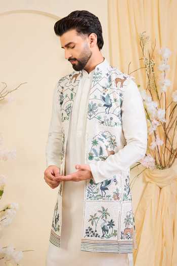 Kasbah Flora & Fauna Pattern Nehru Jacket 