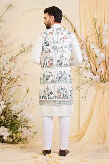 Kasbah Flora & Fauna Pattern Nehru Jacket 