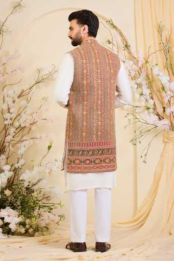 Kasbah Zari Embroidered Georgette Nehru Jacket 
