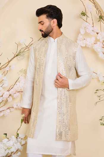 Kasbah Sequin Mirrorwork Tissue Nehru Jacket  
